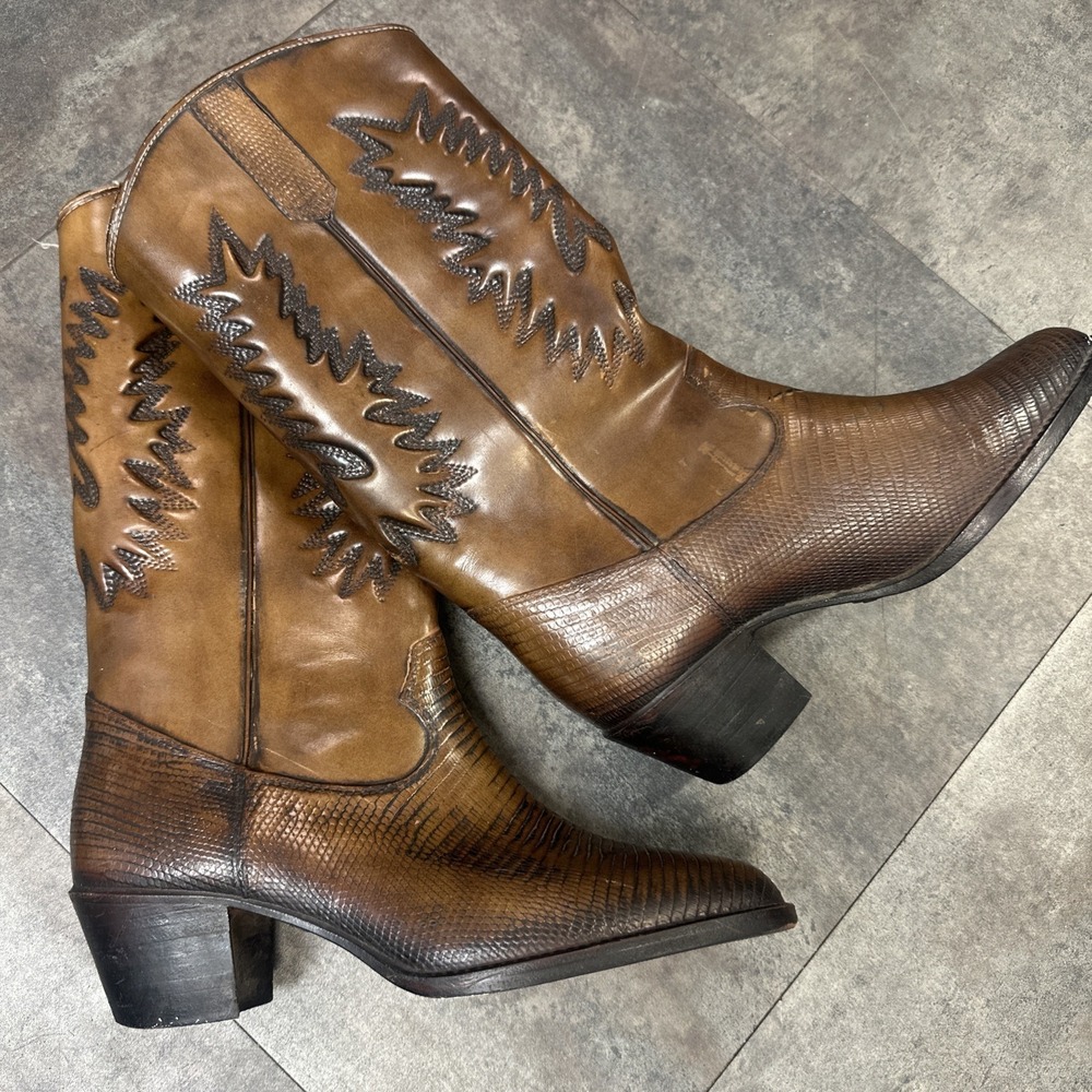 Western‎ Cowboy Boots Women's 8 Rodeo Shearling Lined Boho Festival Country